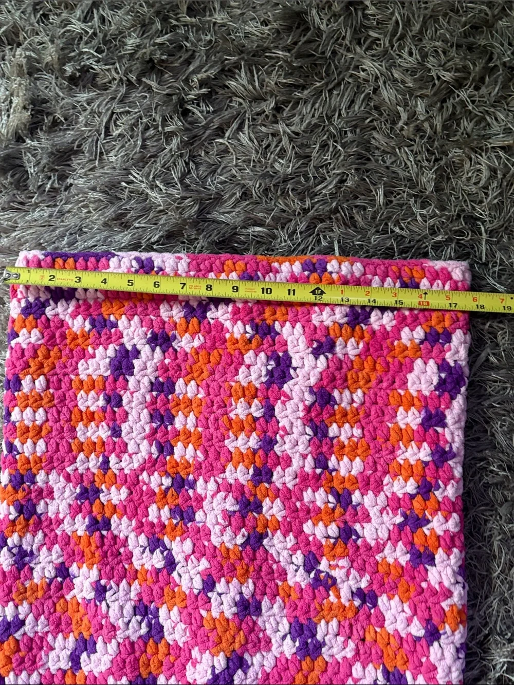 Mermaid Tail Blanket Pink Multicolor Crochet Very cozy and strong 43” x 17.5”